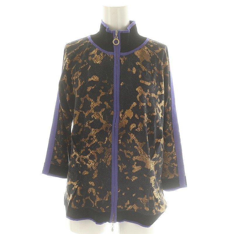 エスカーダ ESCADA 総柄 ジップアップ ニットジャケット