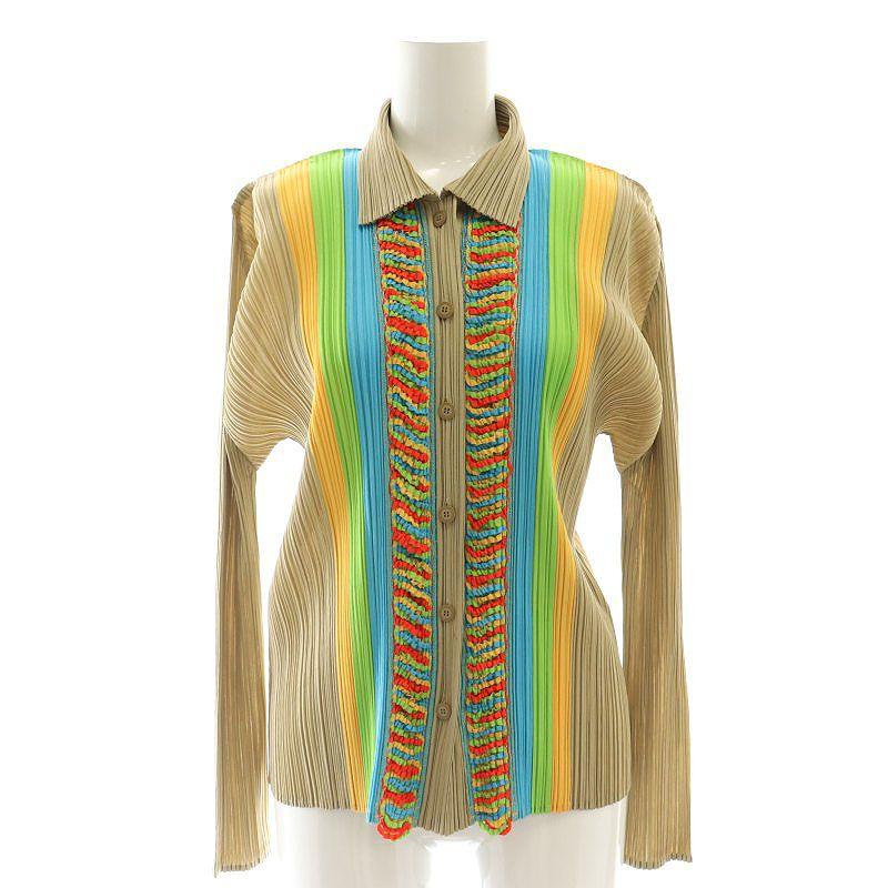 プリーツプリーズ　ベスト ジレ マルチカラー 編み込み プリーツプリーズベスト ジレ マルチカラー 編み込み