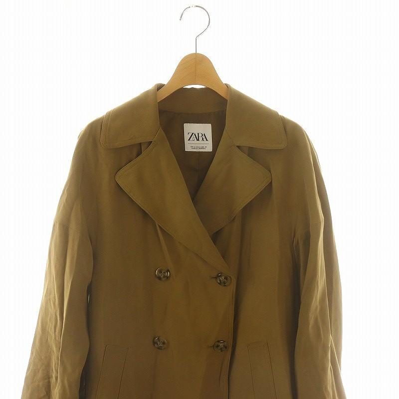 ZARA（ザラ） スプリングコート ロング ダブル M キャメル /DF □OS