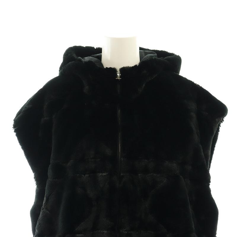 ディオールフード付き黒ベスト 未使用品 ディオール Dior 23AW カナージュ エコファー中綿フード