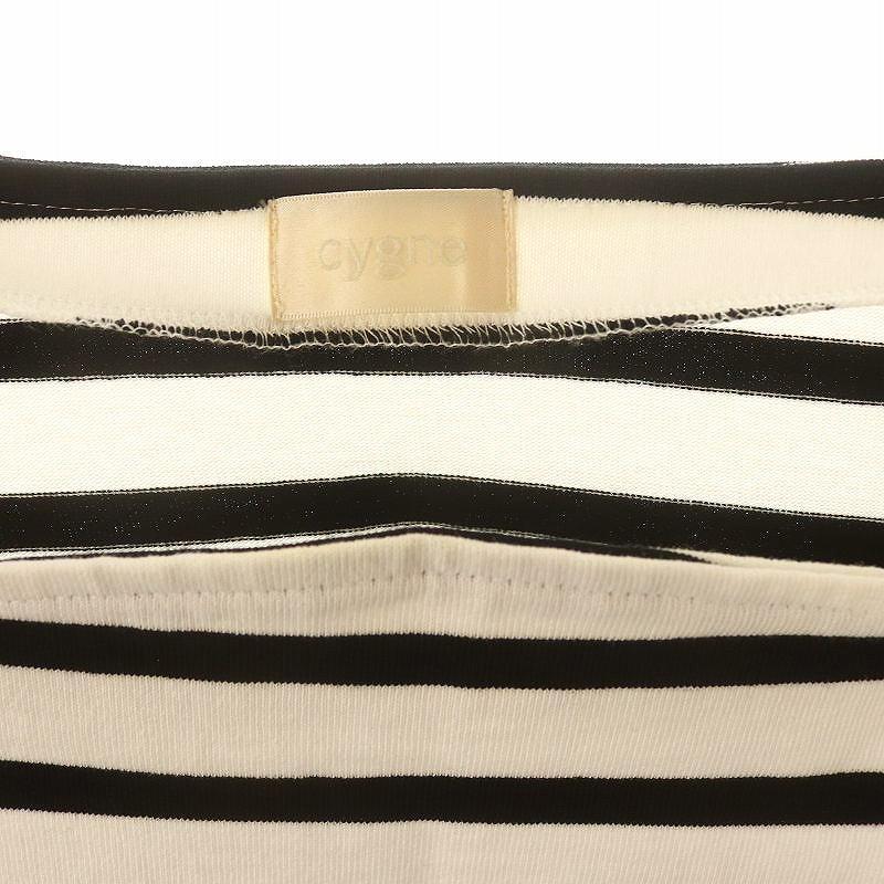 シーニュ cygne ボーダートップス Luc カットソー 長袖 クロップド丈 