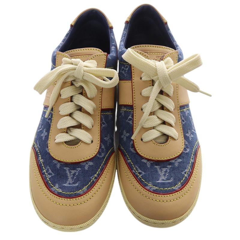LOUIS VUITTON 未使用品 ルイヴィトン モノグラムデニム ヌメレザー 