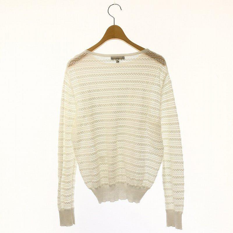 ドゥロワーDrawer トップス スウェット プルオーバー ロゴ刺繍 白 ぽわん ドゥロワー Drawer レース切替プルオーバーニットソー カットソー 長袖