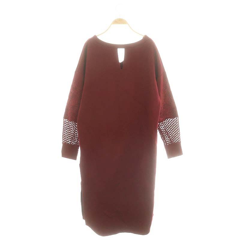 マメクロゴウチ Mame Kurogouchi 袖刺繍ワンピース ロング 長袖 1  