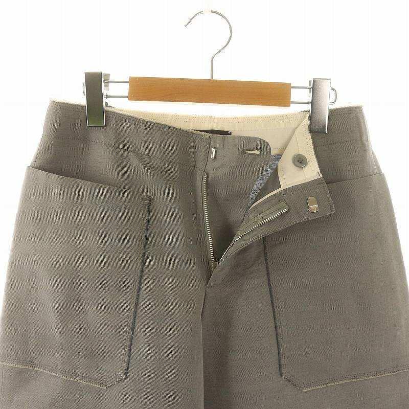 ドゥロワー Drawer ガウチョパンツ ハーフ ワイド 麻 リネン混 36 S  