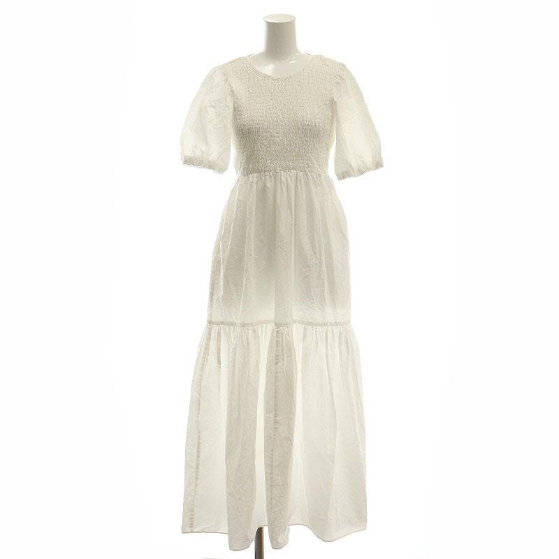 新品☆ZARA ザラ パフスリーブワンピース S size white