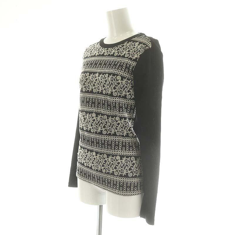 ヴィンテージ　ヴィヴィアンタム　シルク混豪華刺繍ニットトップス　黒　サイズ0 ヴィンテージ ヴィヴィアンタム シルク混豪華刺繍ニットトップス 黒