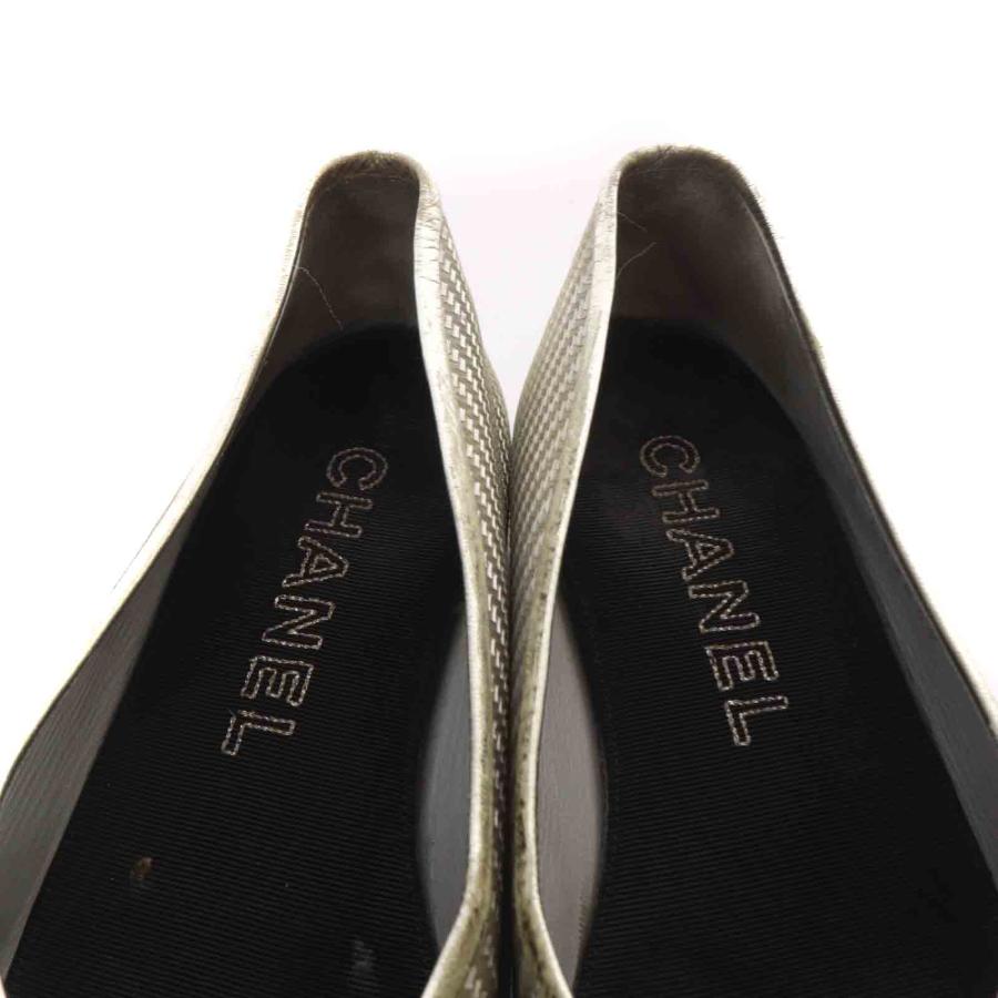 シャネル ミュール サンダル ハイヒール ココマーク 35.5C シルバー色