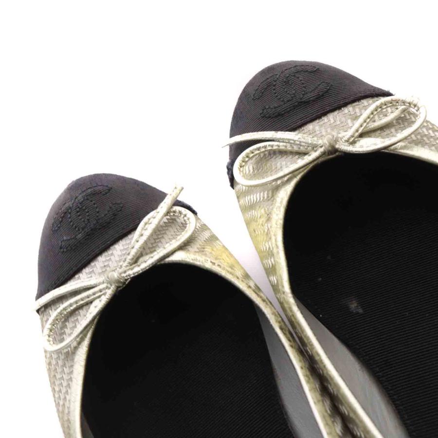 シャネル ミュール サンダル ハイヒール ココマーク 35.5C シルバー色