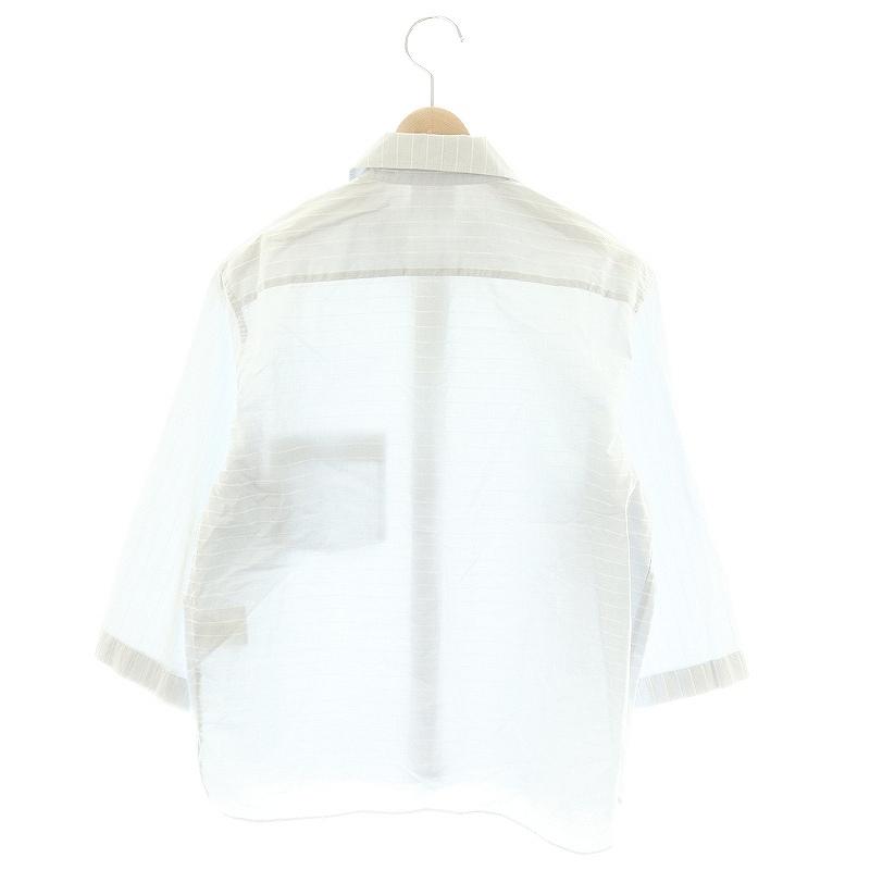 CHANEL シャネル ハーフスリーブシャツ 七分袖 コットン ロゴ刺繍  