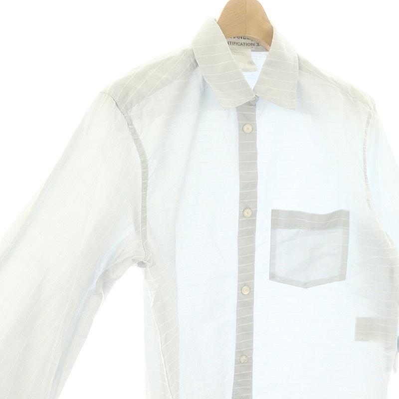 CHANEL シャネル ハーフスリーブシャツ 七分袖 コットン ロゴ刺繍  