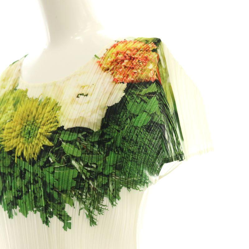 プリーツプリーズ PLEATS PLEASE イッセイミヤケ 花柄転写プリント 