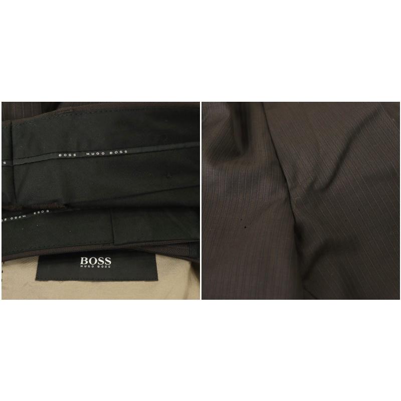 美品 HUGO BOSSセットアップ Super110'S ネイビーストライプ メンズ