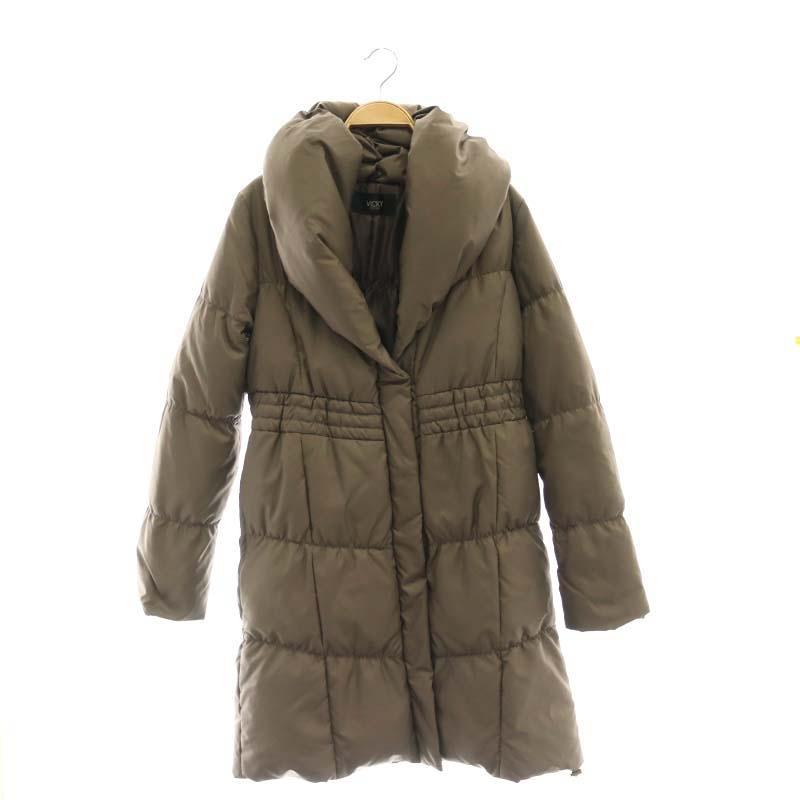 ビッキー VICKY ダウンコート ミドル丈 アウター 2 茶 ブラウン /MI  