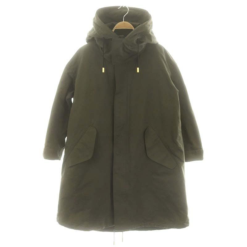mojaTHE RERACS カーキ×黒 フード付き モッズコート 38 ザ リラクス THE RERACS カーキ×黒 フード付き モッズコート 38