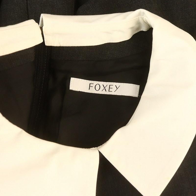 FOXEY（フォクシー） 袖口フリルプリーツワンピース 膝丈 五分袖 38 