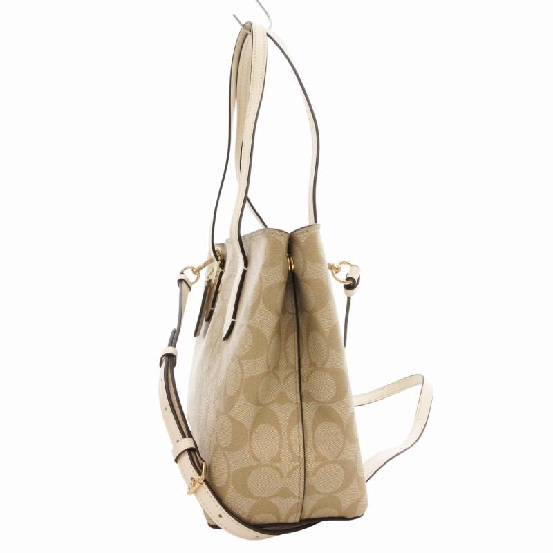 みかんまめ　COACH ベージュ 　新品ですが靴底に少し汚れあり COACH コーチ F73293 シグネチャー ハンドバッグ トート