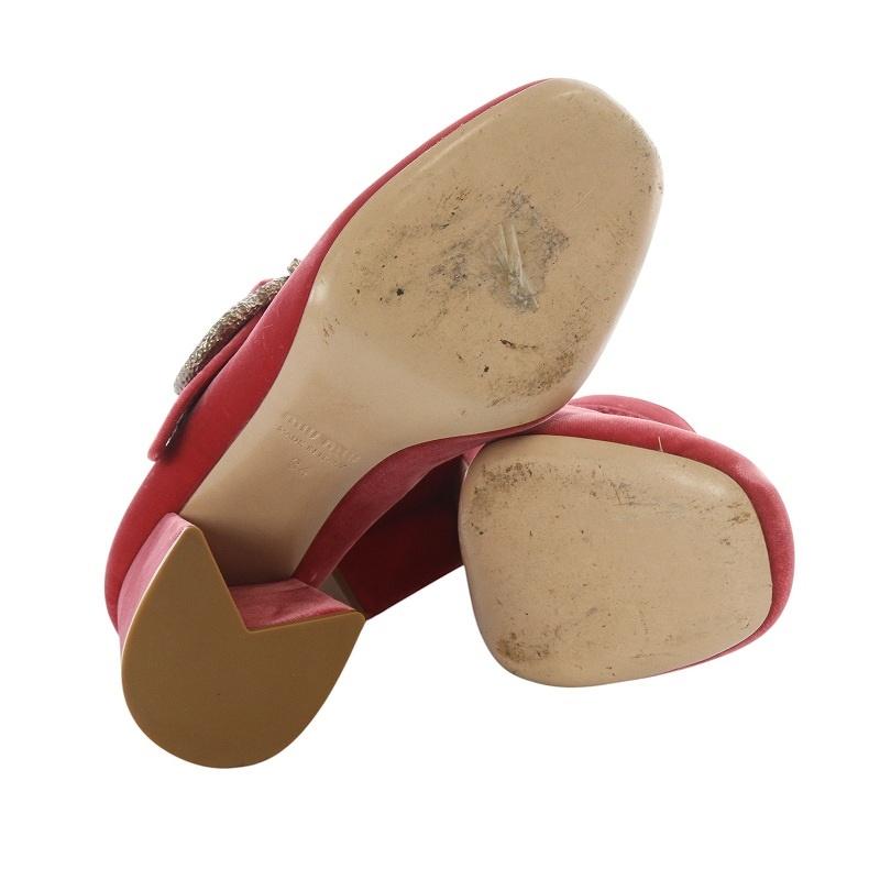 ミュウミュウ miumiu メリージェーン ベルベット パールバックル