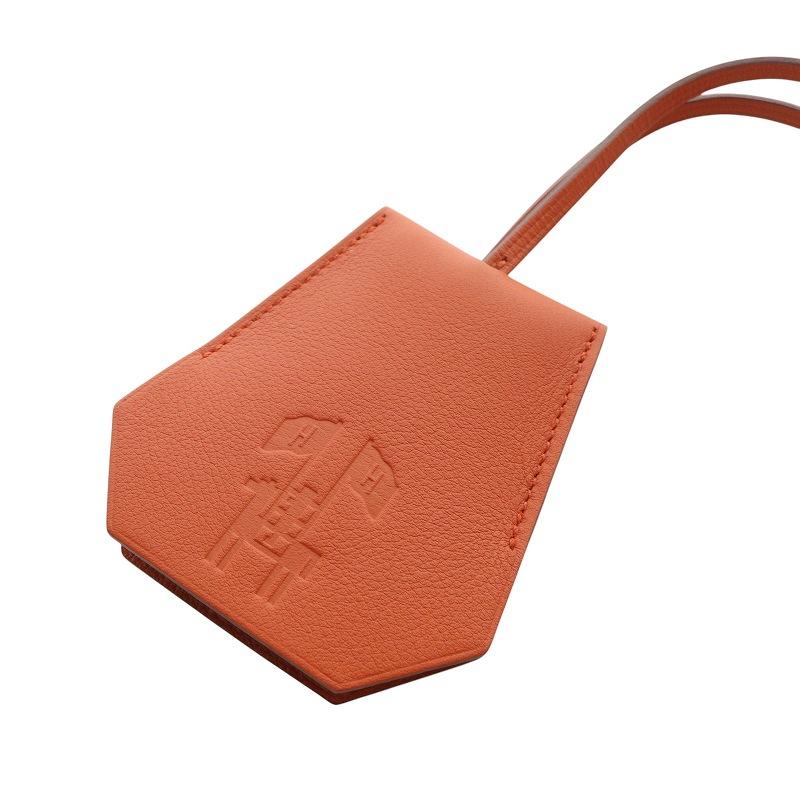HERMES 色褪せる キークロシェット オレンジ レザー