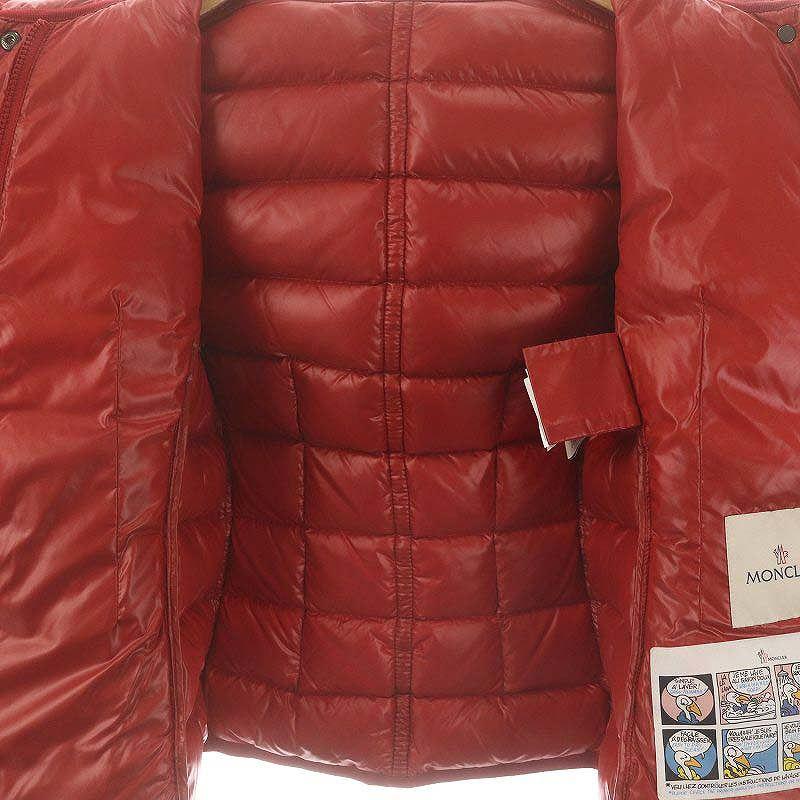【中古】モンクレール ARMOISE アルモワーズ ファー付き ダウンジャケット フード アウター ショート 1 赤 レディース MONCLER（モンクレール） MONCLER ARMOISE アルモワーズ ファー付き