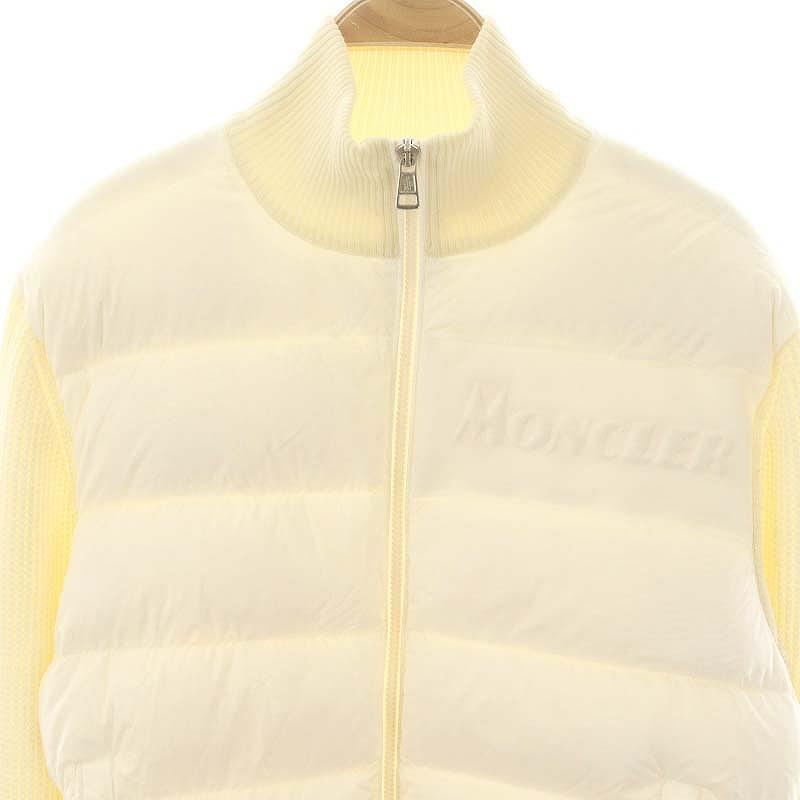 近年モデル】MONCLER カーディガン ダウン 切替 ベージュ マグリア M