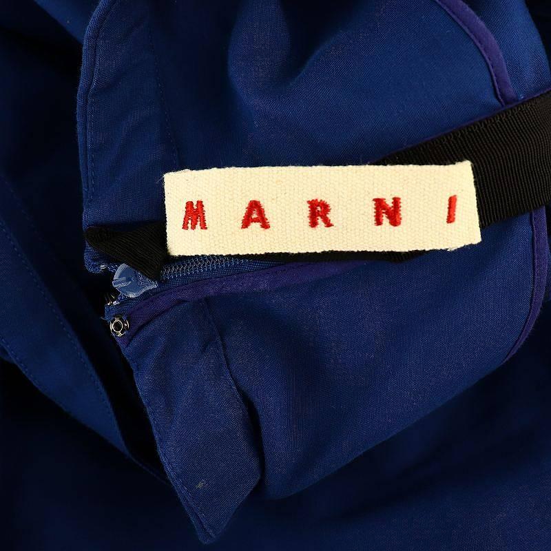 MARNI マルニ オフショルダービックシルエットワンピース 36 青 MARNI マルニ オフショルダービックシルエットワンピース 36 青