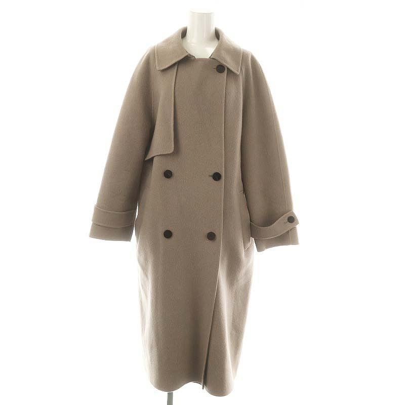 【中古】セオリーリュクス New Motion Boheli ロングコート アウター ダブル ウール カシミヤ混 38 グレー モカ theory luxe（セオリーリュクス） theory luxe New Motion Boheli