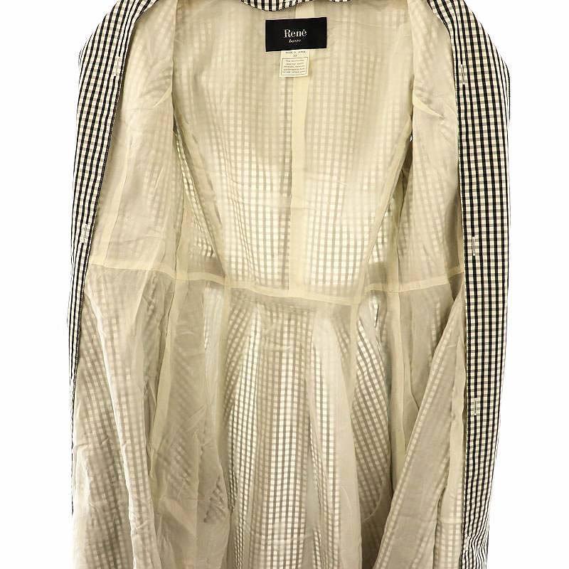 Rene ルネ　ギンガムチェックフードコート Rene ルネ ベーシック basic ギンガムチェックフード付きコート