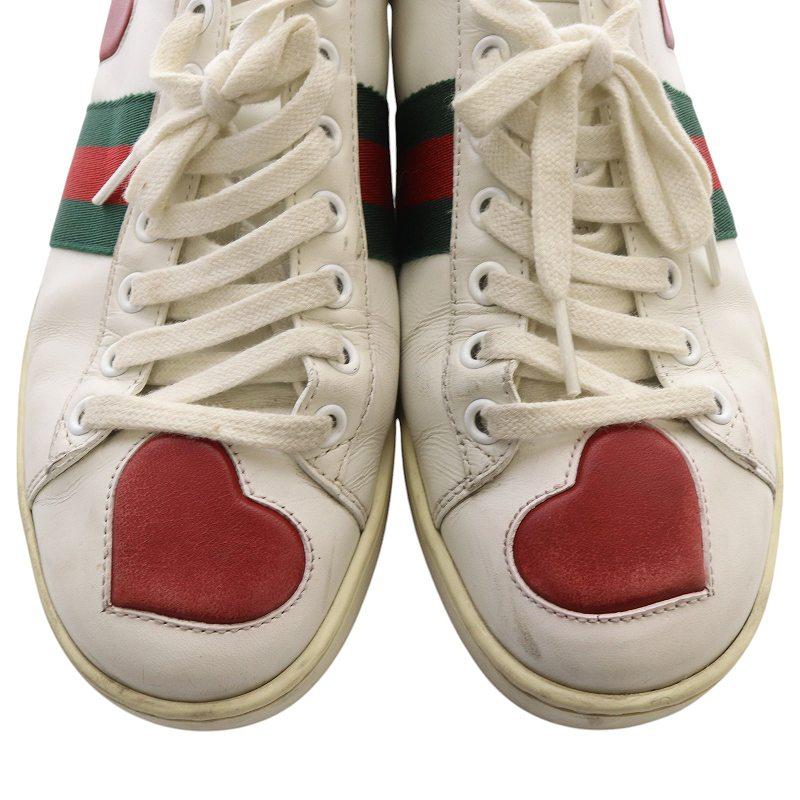 新品同様 Gucci グッチ ハート スニーカー シェリーライン 435638 新品同様 Gucci グッチ ハート スニーカー シェリーライン 435638