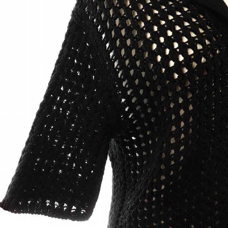 美品　2023SS Theory セオリー　カーディガン　半袖　メッシュ　S 黒 美品 2023SS Theory セオリー カーディガン 半袖 メッシュ S 黒