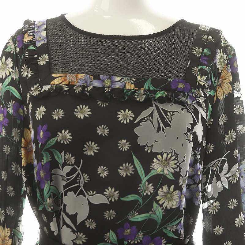 完売☆試着のみグレースコンチネンタル花柄長袖ワンピース　36サイズ 超美品》グレースコンチネンタル 花柄 ワンピース 36サイズ