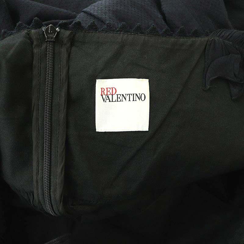 RED VALENTINO レース付き襟の黒ミニワンピース RED VALENTINO(レッドヴァレンティノ) ワンピース(レディース