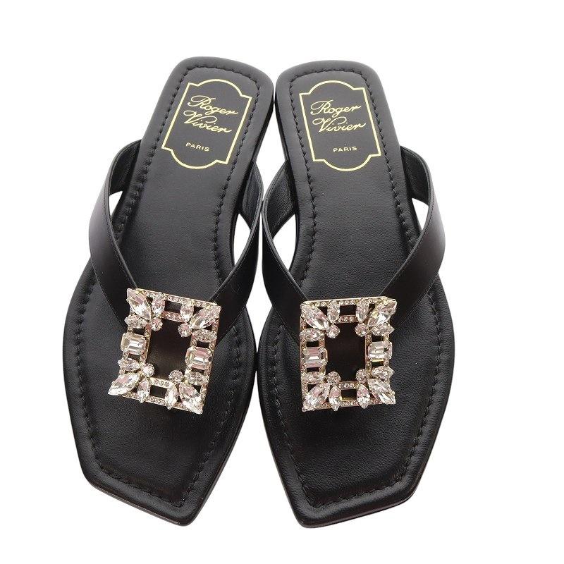 Roger Vivier サンダル 未使用品 ロジェヴィヴィエ ROGER VIVIER MINI RV BROCHE THONG MULE
