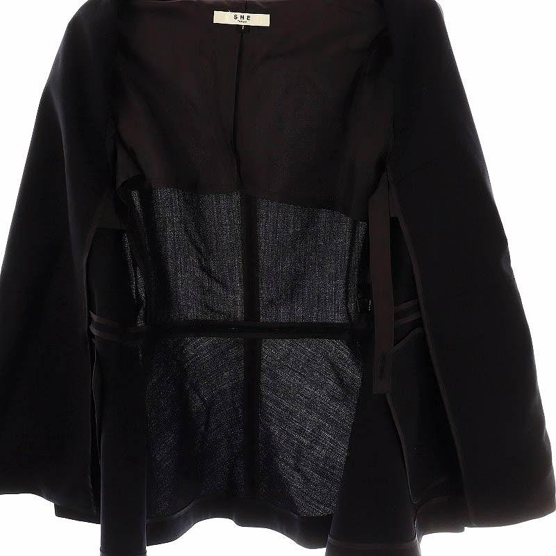 SHE Tokyo シートーキョー ノーカラー ジャケット ブラック 未使用品 シートーキョー SHE Tokyo Billie ノーカラージャケット