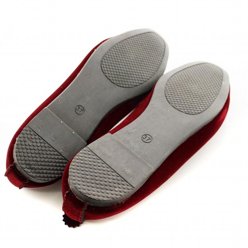 MALUS マリュス 24AW VELVET SHOES フラットパンプス ビジュー 37  