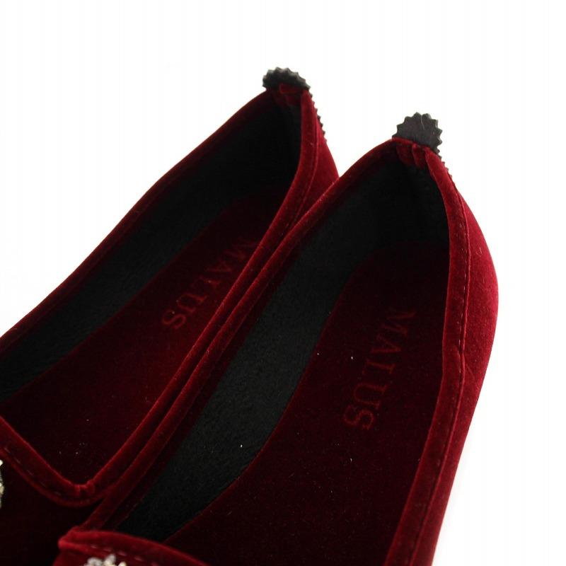 MALUS マリュス 24AW VELVET SHOES フラットパンプス ビジュー 37