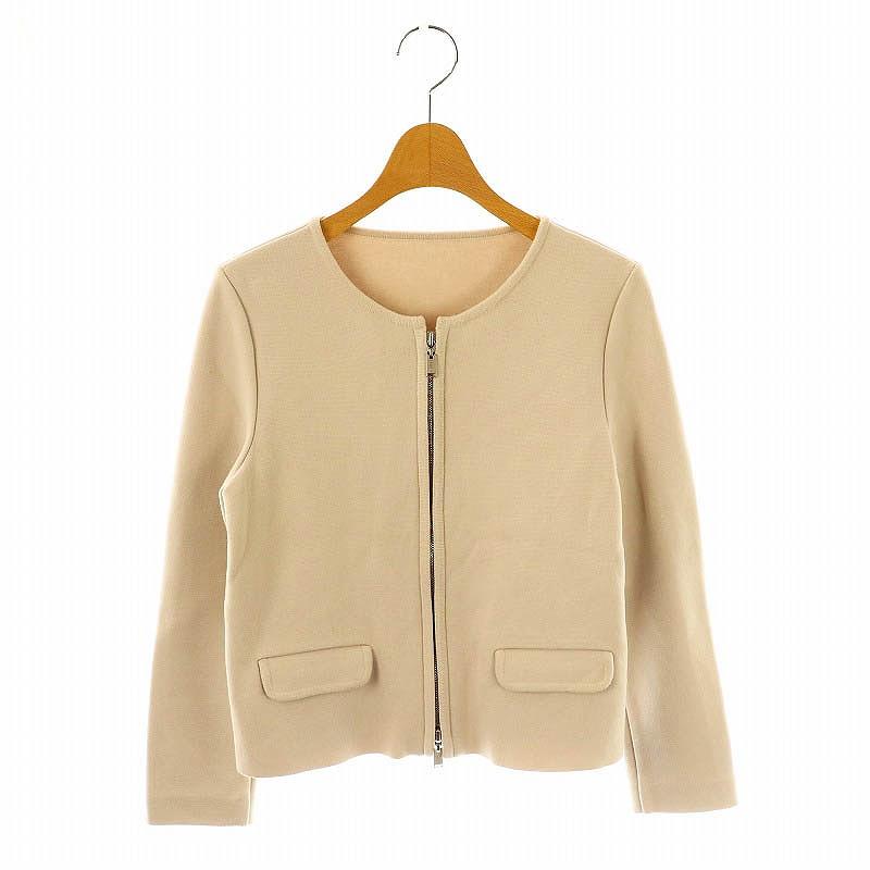 【中古】フォクシー ブティック ニットジャケット アーバンスタンダード ノーカラー 38 ベージュ 42844 フォクシー ブティック FOXEY BOUTIQUE ニットジャケット アーバン