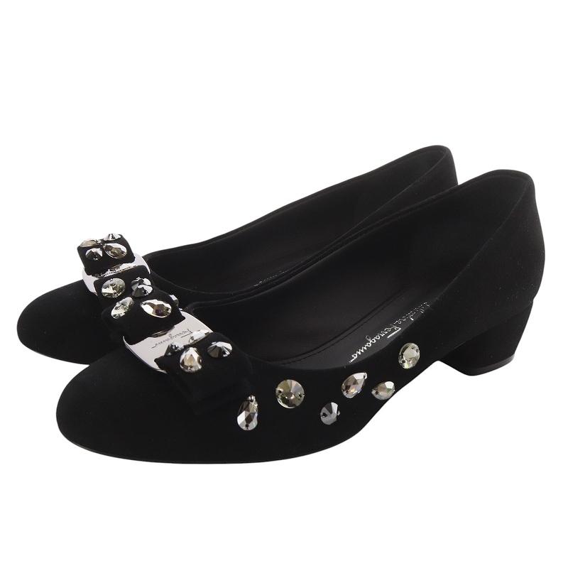 Ferragamo フェラガモ CARLA パンプス スエード ヴァラ 未使用 Ferragamo フェラガモ CARLA パンプス スエード ヴァラ 未使用