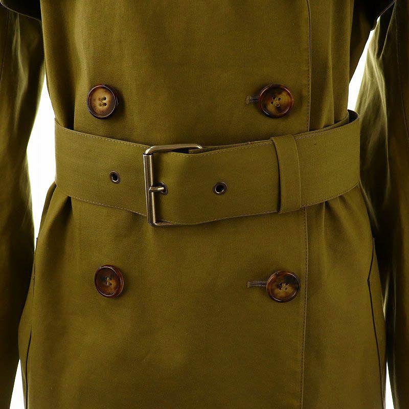 美品 フィービー期】セリーヌ ゴム引きトレンチコート ベルト カーキ 36 M