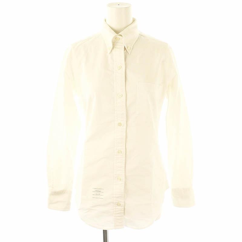 【中古】トムブラウン THOM BROWNE ボタンダウンロングスリーブシャツ 前開き 0 オフホワイト /DO ■OS レディース トムブラウン THOM BROWNE ボタンダウンロングスリーブシャツ 前開き 0