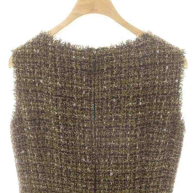 Rene（ルネ） Rene TISSUE ツイード ワンピース 膝丈 モヘヤ混 ラメ 36