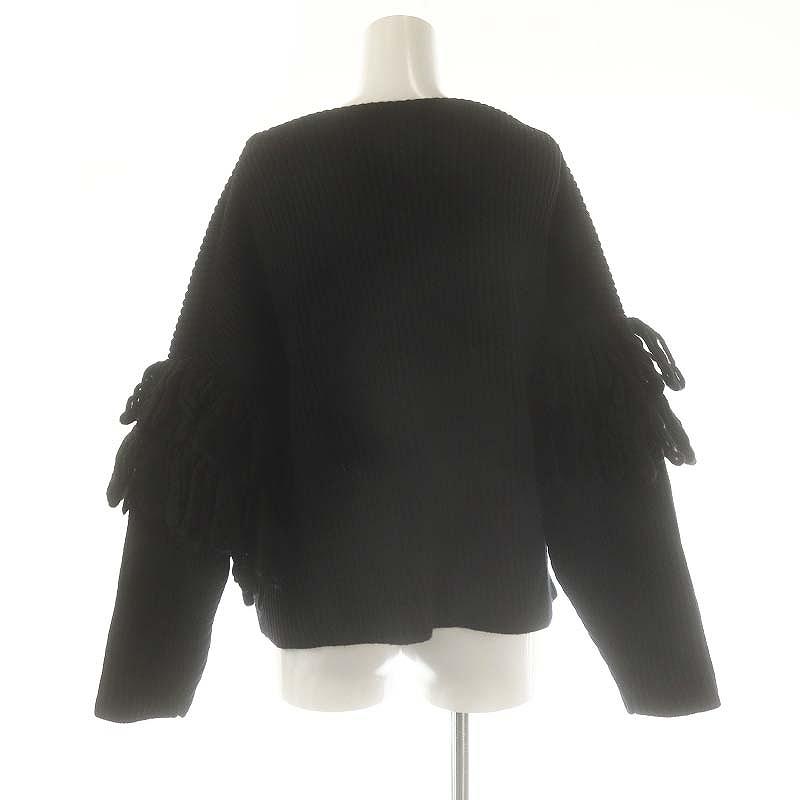 ADORE アドーア バルキー フリンジ ニット セーター ブラック 38 M