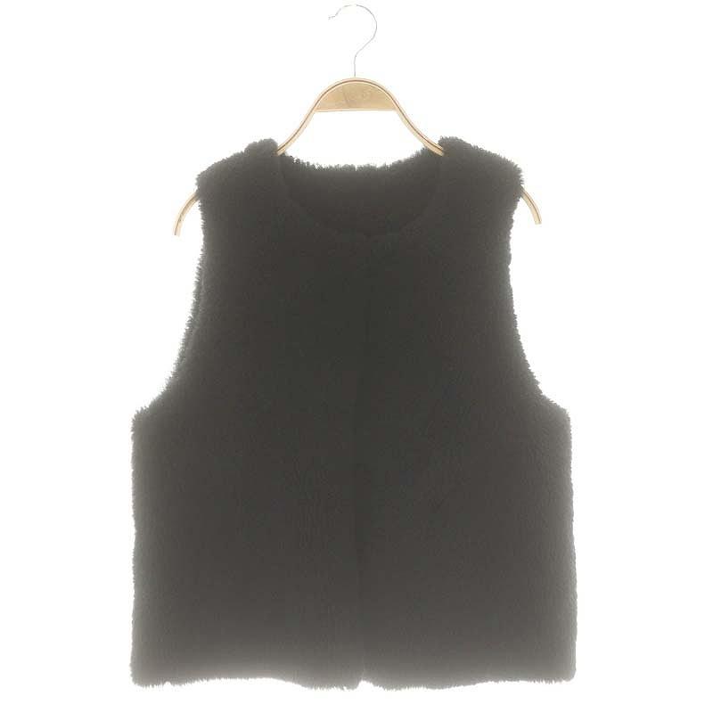 カールドノヒュー KARL DONOGHUE ムートンファーベスト 前開き XS 黒