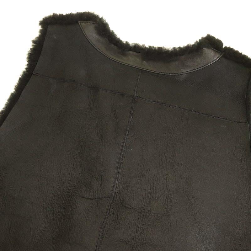 カールドノヒュー KARL DONOGHUE ムートンファーベスト 前開き XS 黒