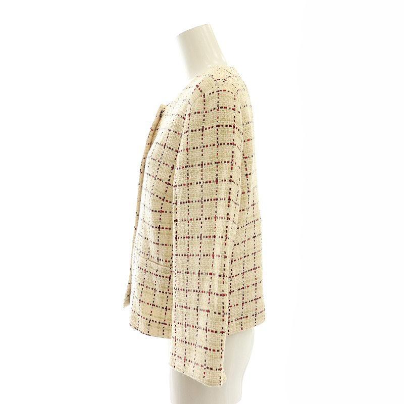 MaxMara studio マックスマーラ /ツイード ノーカラー ジャケット MaxMara STUDIO マックスマーラー ノーカラーツイードジャケット