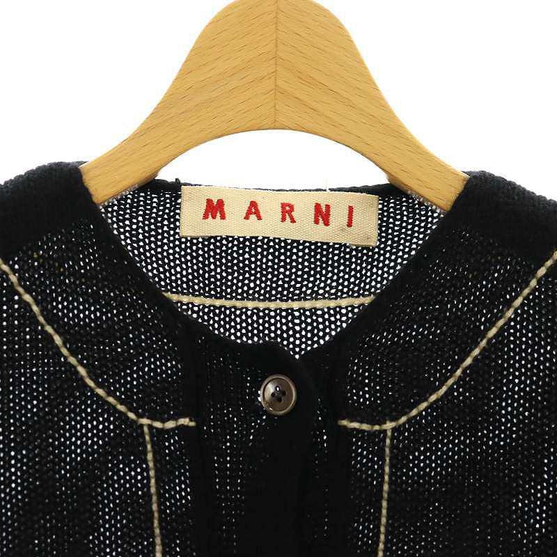 MARNI - マルニ MARNI カシミヤショートスリーブカーディガン 42 黒 /HK MARNI マルニ カシミヤショートスリーブカーディガン 42 黒 /HK