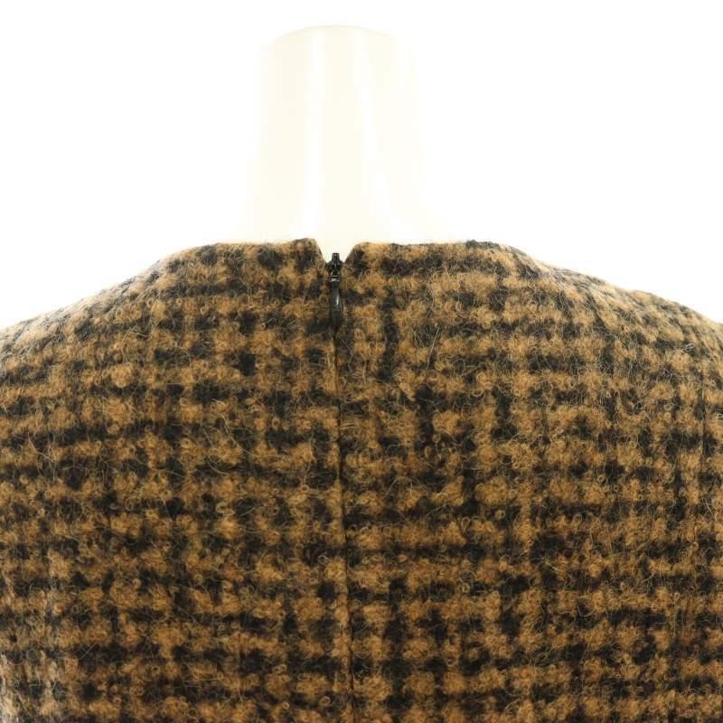 【中古】シャネル CHANEL P39778 モヘヤ アルパカ ココマーク ツイード ワンピース 42 茶 黒 /MI ■OS レディース CHANEL（シャネル） CHANEL P39778 モヘヤ アルパカ ココマーク