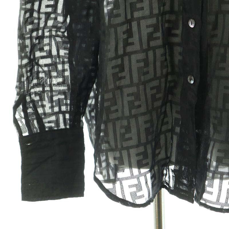 FENDI フェンディ シアーブラウス ロングスリーブ ズッカ柄 I38