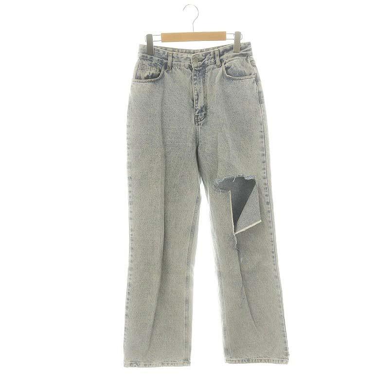 ロク rokh Denim Pants カッティングデニムパンツ ジーンズ ダメージ  