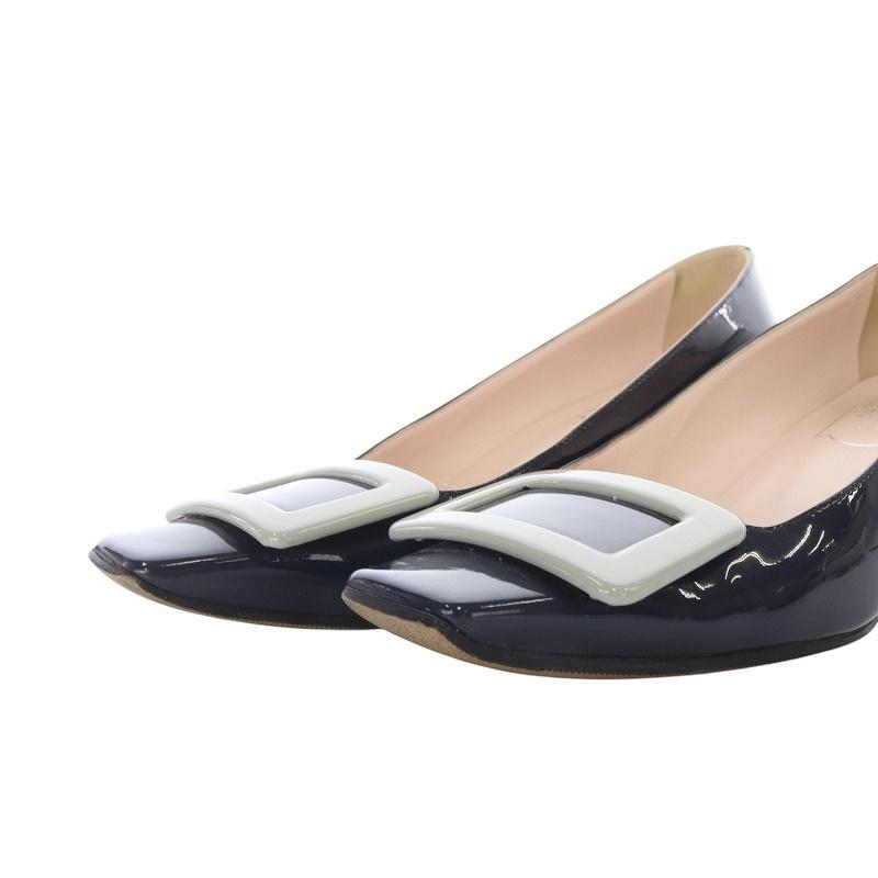Roger Vivier バックルパンプスエナメル　チャンキーヒール35 1/2 Roger Vivier バックルパンプスエナメル チャンキーヒール35 1/2